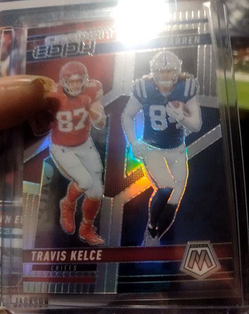 2025 Panini Mosaic #CCO-11 Travis Kelce / Tyler Warren Carbon Copy — front