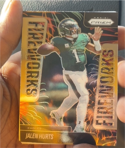 2025 Panini Prizm #5 Jalen Hurts Fireworks — front