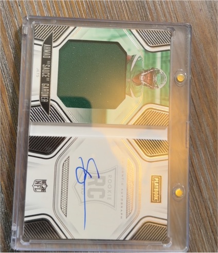 2022 Panini Playbook #228 Ahmad Gardner Rookie Jersey Autograph Booklet — front