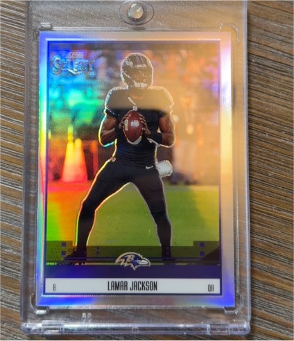 2025 Panini Select Score Throwback Silver #18 Lamar Jackson — front