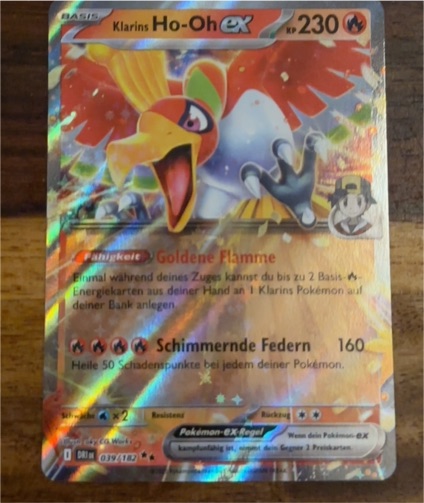 2020 Pokémon TCG Klarins Ho-Oh ex 039/182 — front