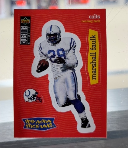 1997 Upper Deck Collector's Choice #S20 Marshall Faulk Stick Ums — front