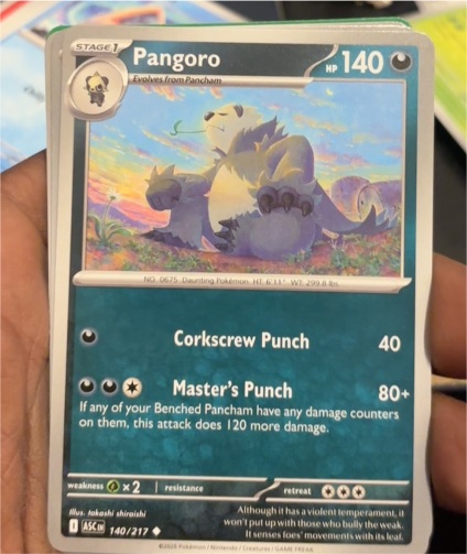 2020 Pokémon Ascended Heroes #140 Pangoro — front