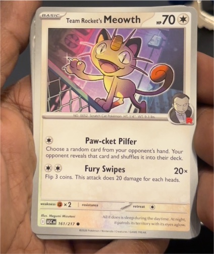 2026 Pokémon Ascended Heroes #161 Team Rocket's Meowth — front