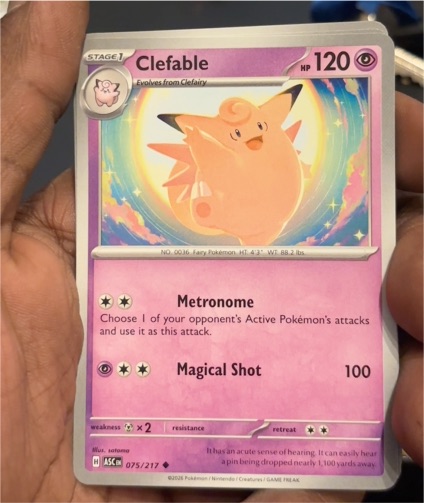 2024 Pokemon ME: Ascended Heroes #075 Clefable — front