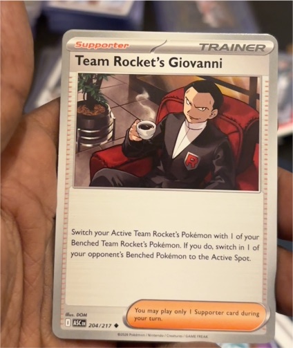 2026 Pokemon ASaC #204 Team Rocket's Giovanni — front