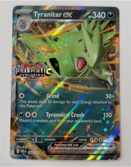 2025 Pokémon SV Prismatic Evolutions #64 Tyranitar ex — front