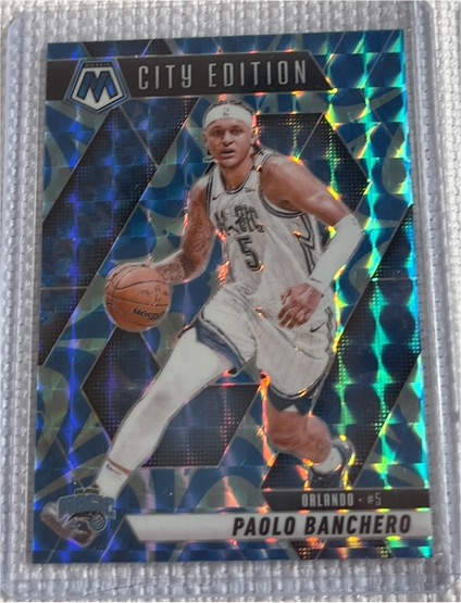 2024-25 Panini Mosaic #283 Paolo Banchero City Edition Reactive Blue — front
