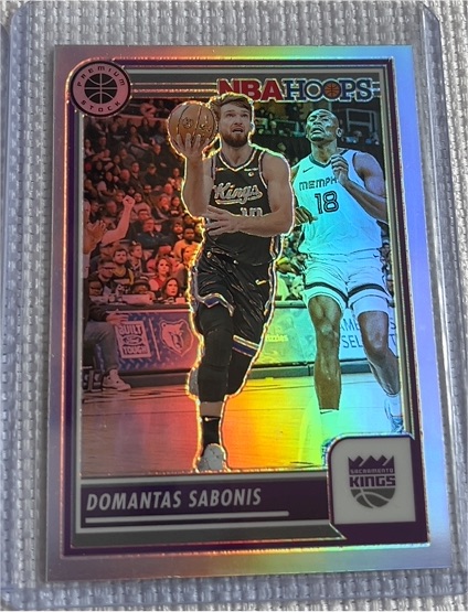 2023-24 Panini NBA Hoops Premium Stock Silver Prizm #154 Domantas Sabonis — front