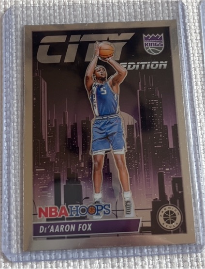 2023-24 Panini NBA Hoops Premium Stock City Edition #24 De'Aaron Fox — front