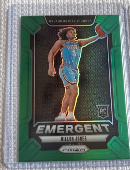 2024-25 Panini Prizm #11 Dillon Jones Emergent Green Prizm Rookie — front