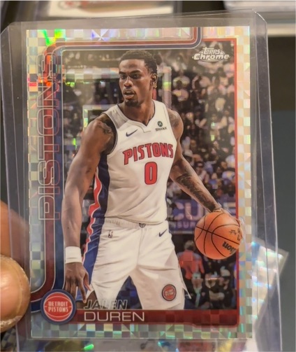 2025-26 Topps Chrome #57 Jalen Duren X-Fractor Detroit Pistons — front