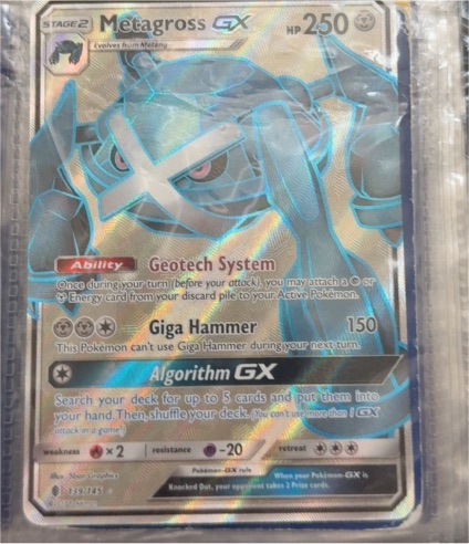 2017 Pokémon Sun & Moon Guardians Rising #139 Metagross GX — front