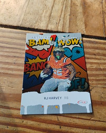 2025 Sage Artistry BAM WOW #40 RJ Harvey — front