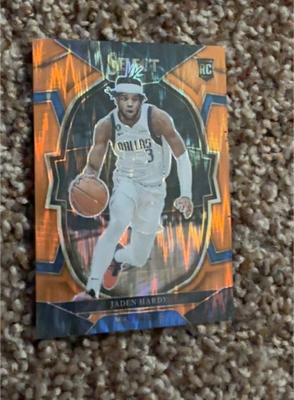 2022-23 Panini Select #80 Jaden Hardy Orange Flash Prizm Rookie — front