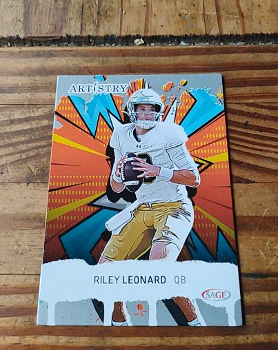2025 Sage Artistry #15 Riley Leonard — front