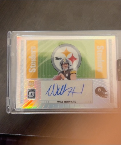 2025 Donruss Optic #HM-WH Will Howard Hashmarks Silver Auto Rookie Steelers — front