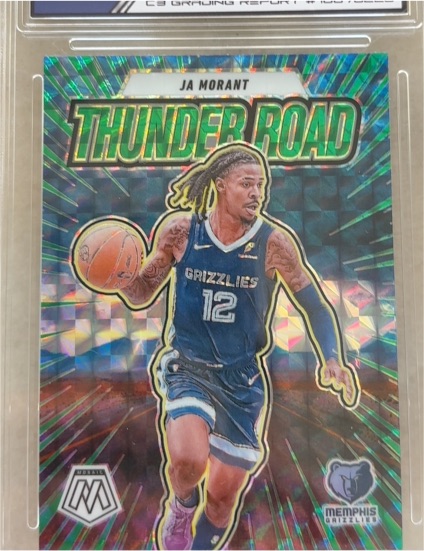 2024-25 Panini Mosaic #10 Ja Morant Thunder Road Green Mosaic Prizm — front