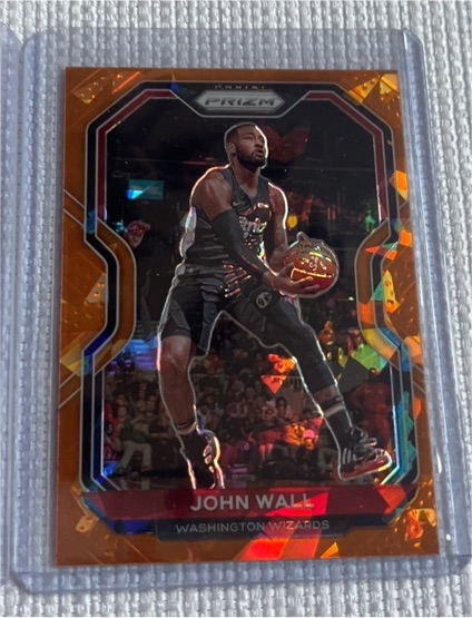 2020-21 Panini Prizm #56 John Wall Orange Cracked Ice — front