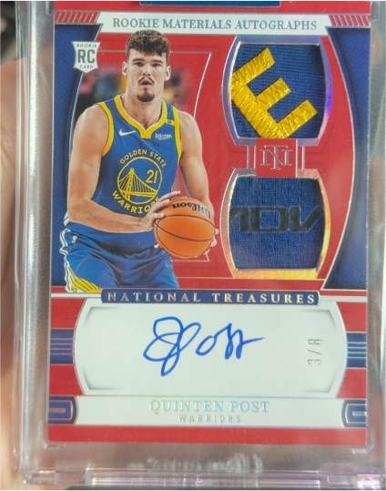 2024-25 Panini National Treasures #147 Quinten Post Rookie Materials Autograph — front