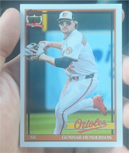 2026 Topps Series 1 1991 #T91-49 Gunnar Henderson Baltimore Orioles — front