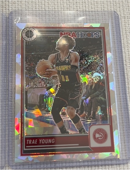 2023-24 Panini NBA Hoops Premium Stock #82 Trae Young — front