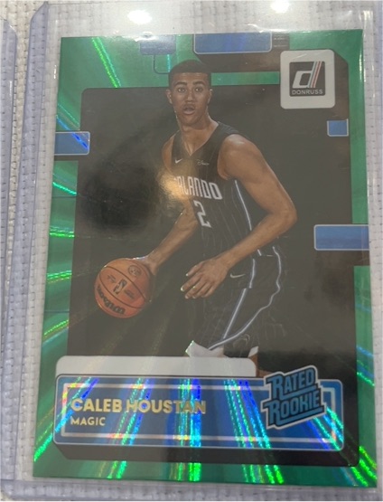 2022-23 Panini Donruss #232 Caleb Houstan Rated Rookie Green Laser — front