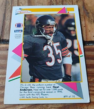1991 Pacific Flash Cards #99 Neal Anderson — front