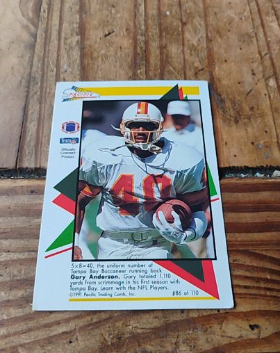 1991 Pacific Flash Cards #86 Gary Anderson Tampa Bay Buccaneers — front