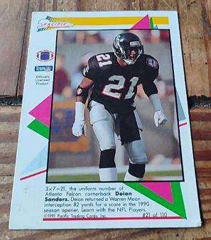 1991 Pacific Flash Cards #21 Deion Sanders — front