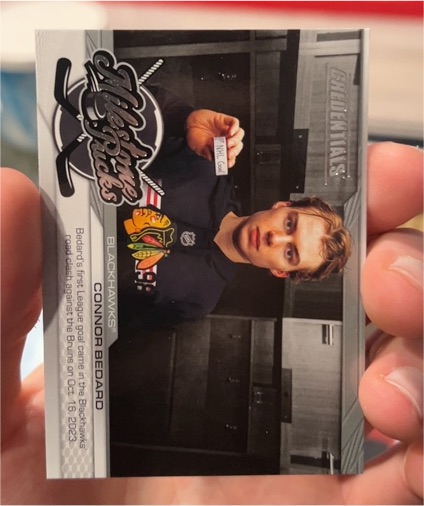 2024-25 Upper Deck Credentials Milestone Pucks #MP-CB Connor Bedard — front