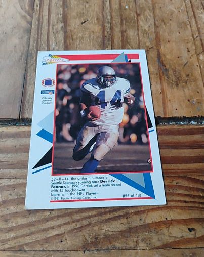 1991 Pacific Flash Card #55 Derrick Fenner — front