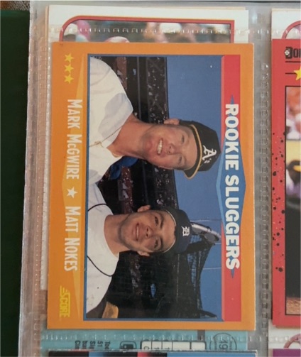 1988 Score #648 Mark McGwire / Matt Nokes Rookie Sluggers — front