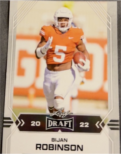 2022 Leaf Draft #01 Bijan Robinson — front