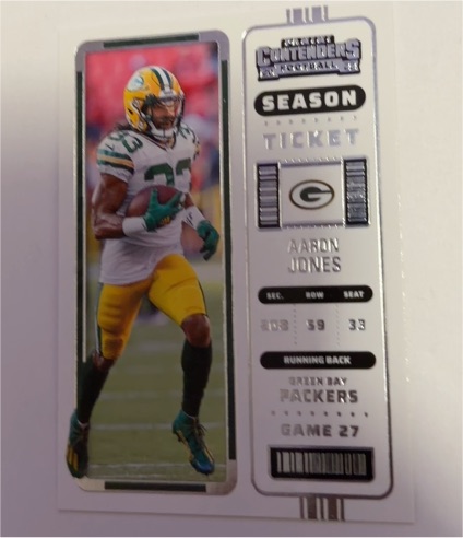 2022 Panini Contenders Season Ticket #41 Aaron Jones — front