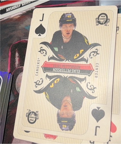 2024-25 O-Pee-Chee #J-SPADES Elias Pettersson — front