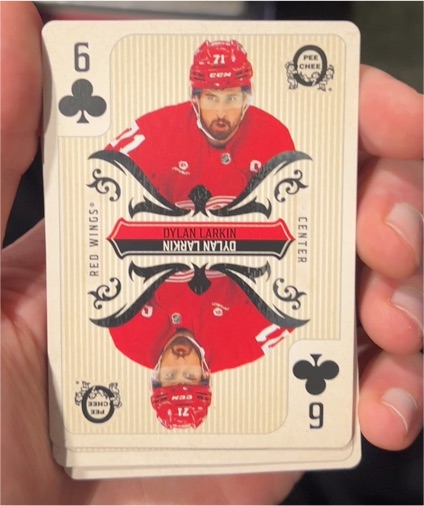 2024-25 O-Pee-Chee Playing Cards #6 Clubs Dylan Larkin — front
