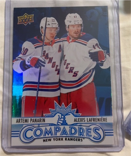 2025-26 Upper Deck Series 1 #CM-15 Artemi Panarin / Alexis Lafreniere — front