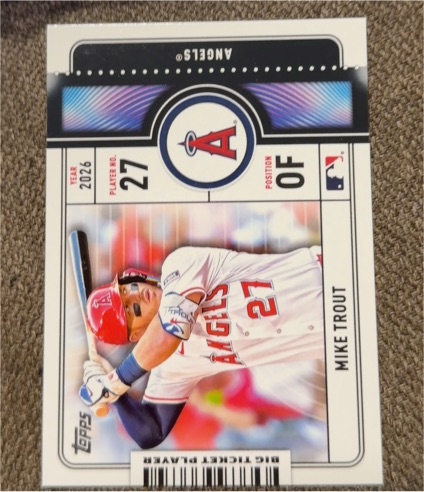 2026 Topps Series 1 Big Ticket Player #BTP-1 Mike Trout — front