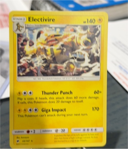 2017 Pokémon TCG Burning Shadows #43 Electivire — front