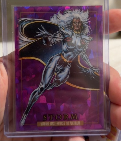 2024 Marvel Masterpieces '92 Platinum #86 Storm Purple Crystals — front