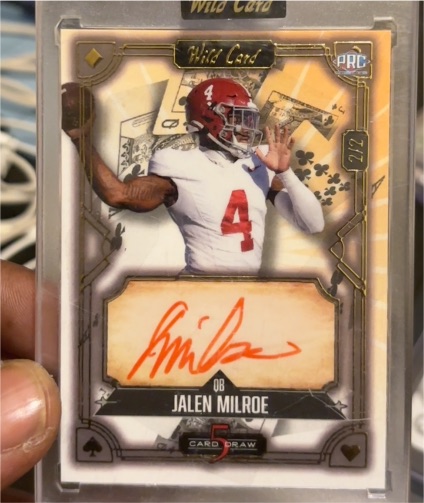 2024 Wild Card 5 Card Draw #5CDV-JM Jalen Milroe — front