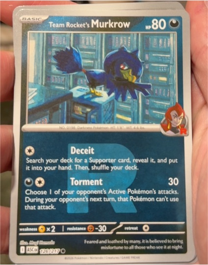 2023 Pokémon SV10: Destined Rivals #127 Team Rocket's Murkrow — front
