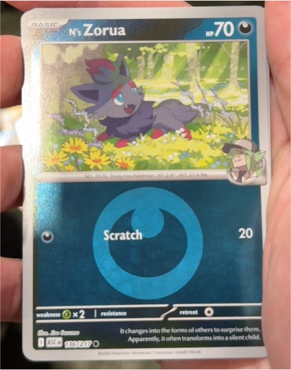 2020 Pokémon ME2.5 Ascended Heroes #136 N's Zorua — front