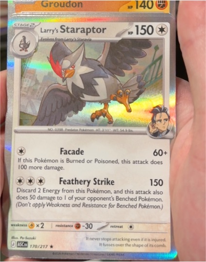 2022 Pokémon Ascended Heroes #170 Larry's Staraptor — front
