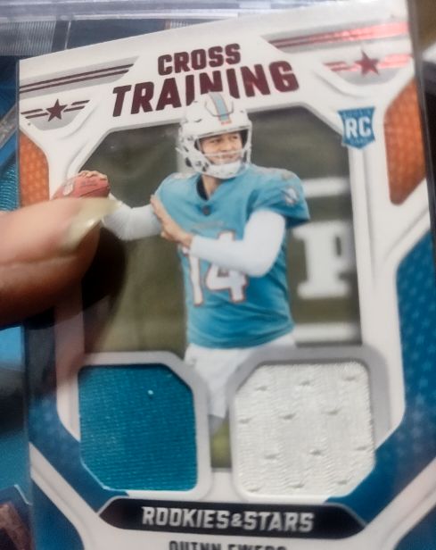 2025 Panini Rookies & Stars #CT-QES Quinn Ewers Cross Training Dual Patch RC — front