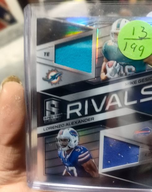 2018 Panini Spectra #18 Mike Gesicki Lorenzo Alexander Rivals Dual Rookie Jersey — front
