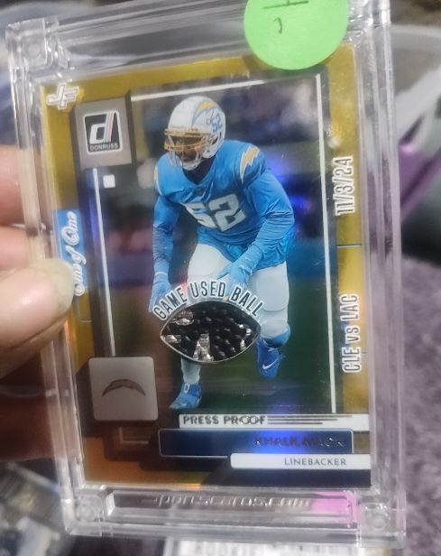 2025 Donruss Jersey Fusion Press Proof Game Used Ball Khalil Mack — front