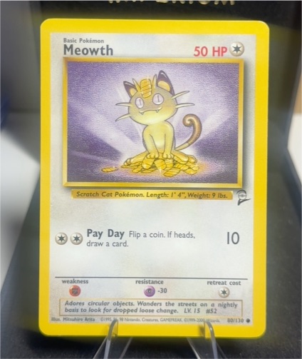2000 Pokemon Base Set 2 #80 Meowth — front