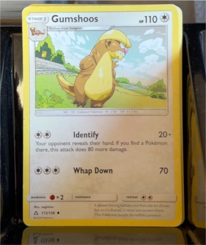 2018 Pokémon Sun & Moon Ultra Prism #113 Gumshoos — front